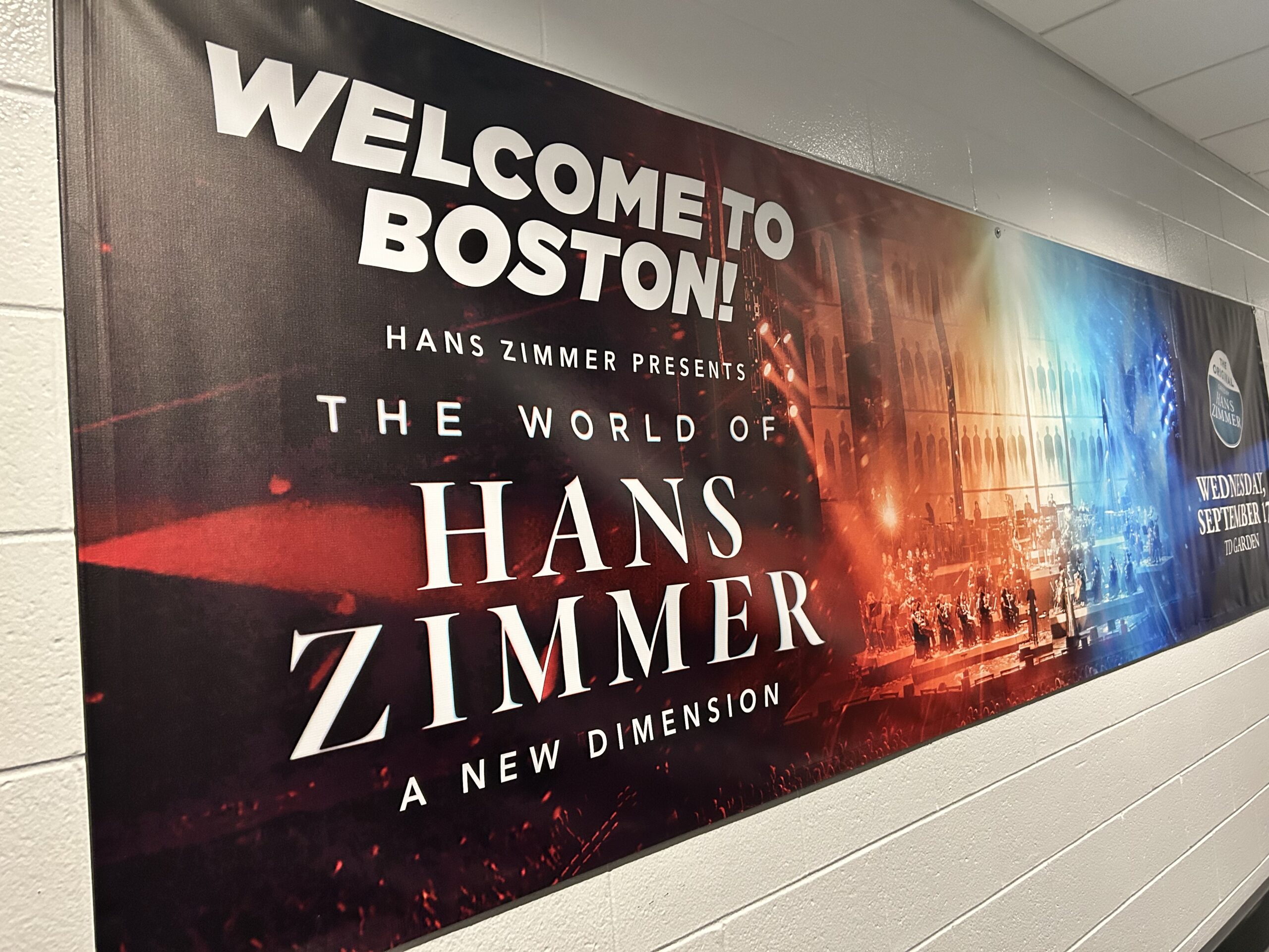 Banner that says Welcome to Boston The World of Hans Zimmer