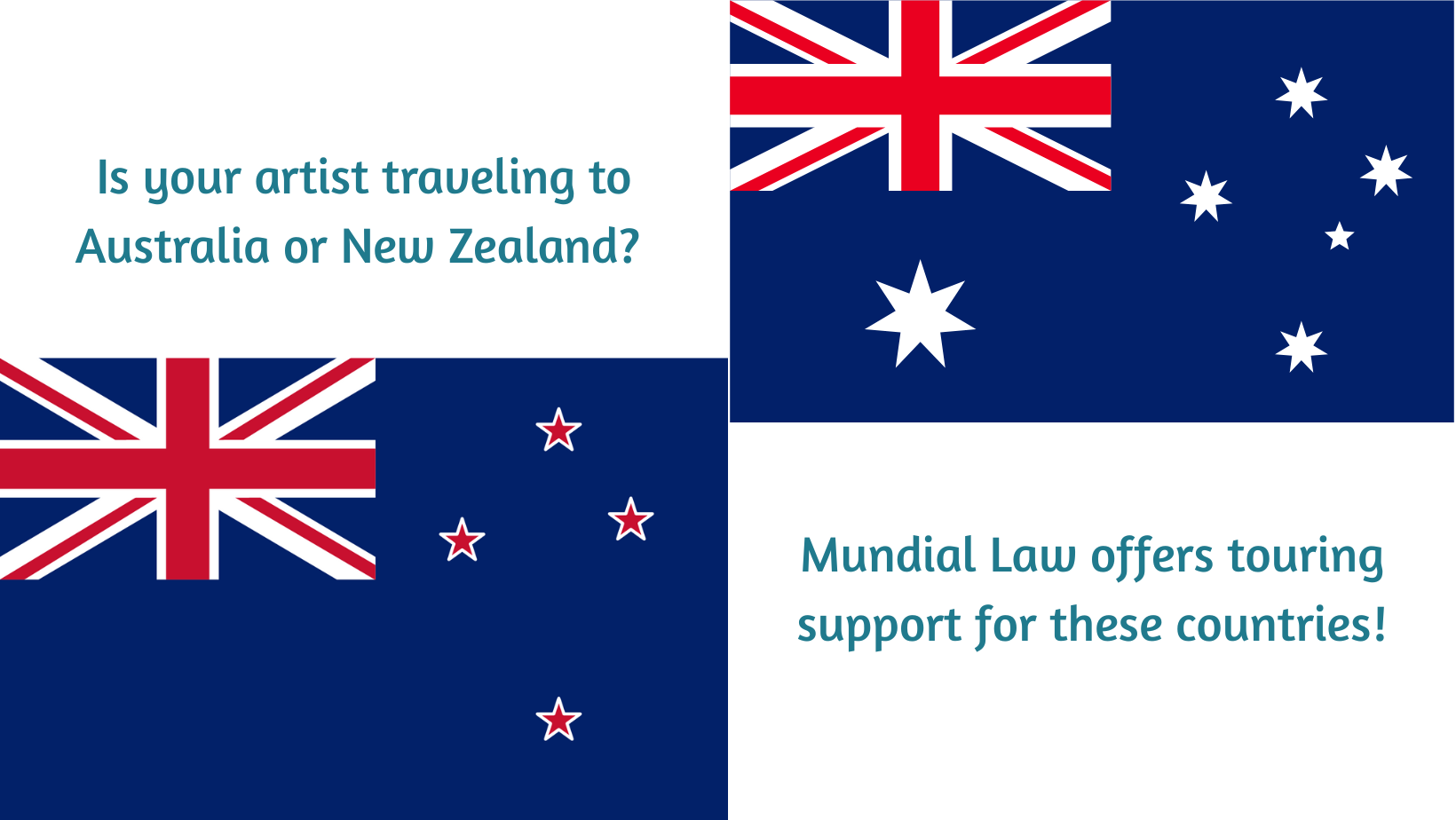 Australian and New Zealand flags with words